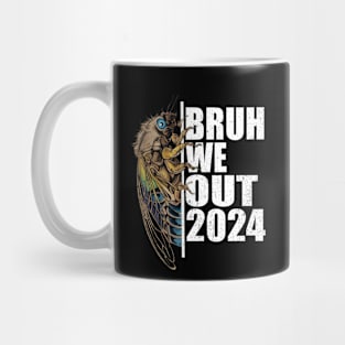 Funny Retro Vintage Bruh We Out Cicada 2024 Teacher Mug